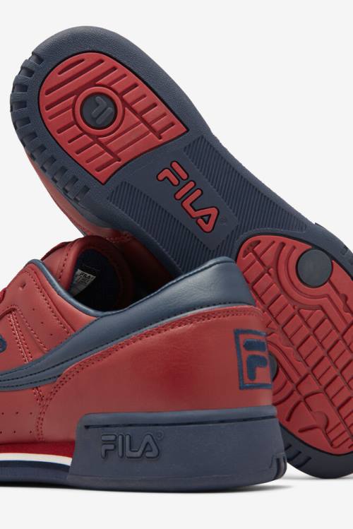 Red / Navy / White Men's Fila Original Fitness Sneakers | Fila421YC