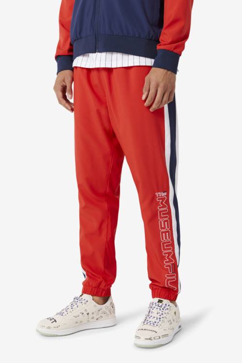 Red / Navy / White Men's Fila X The Museum Track Pants | Fila372DI