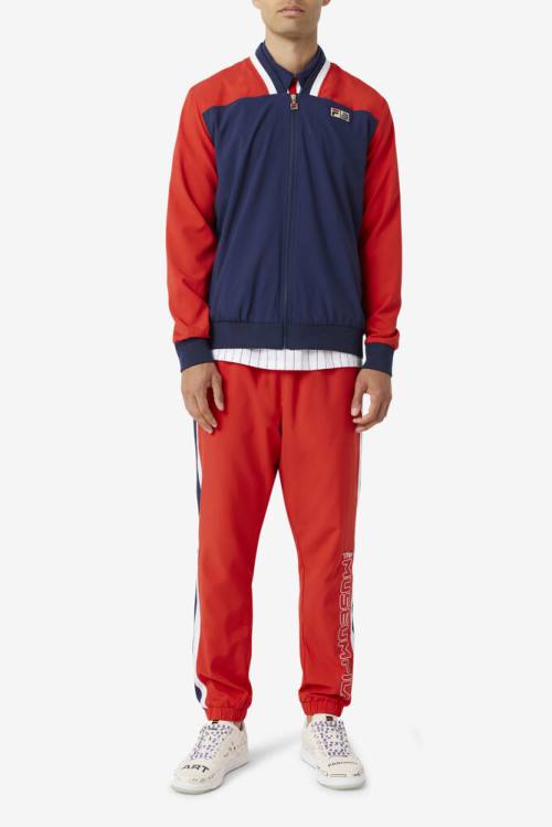 Red / Navy / White Men's Fila X The Museum Track Pants | Fila372DI