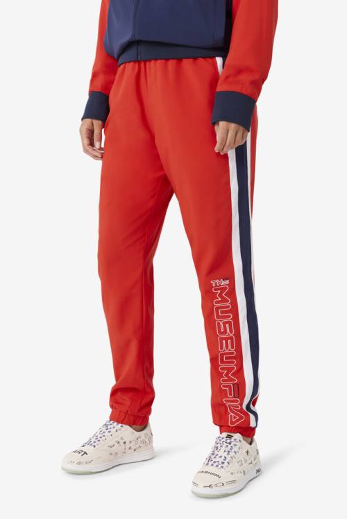 Red / Navy / White Men's Fila X The Museum Track Pants | Fila372DI