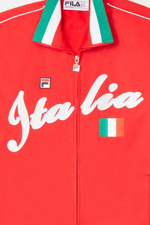 Red / White Men's Fila Italia Track Jackets | Fila857ME