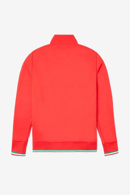 Red / White Men's Fila Italia Track Jackets | Fila857ME