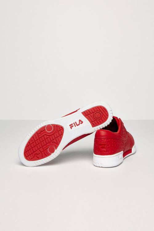 Red / White Men's Fila Original Fitness Small Logos Sneakers | Fila497ST