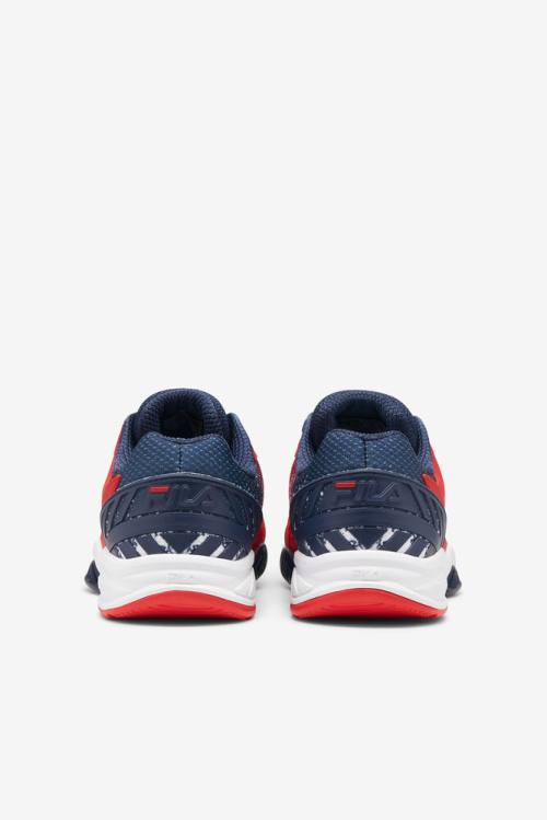 Red / White / Navy Men's Fila Axilus 2 Energized Le Tennis Shoes | Fila681NQ