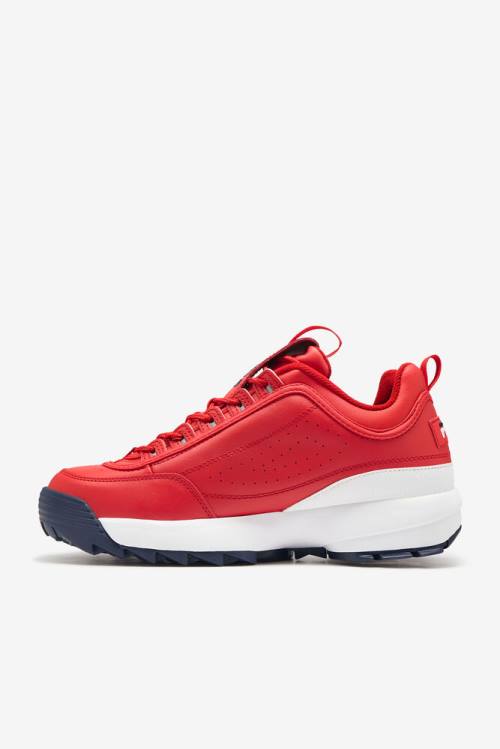 Red / White / Navy Men's Fila Disruptor 2 Premium Sneakers | Fila269MI