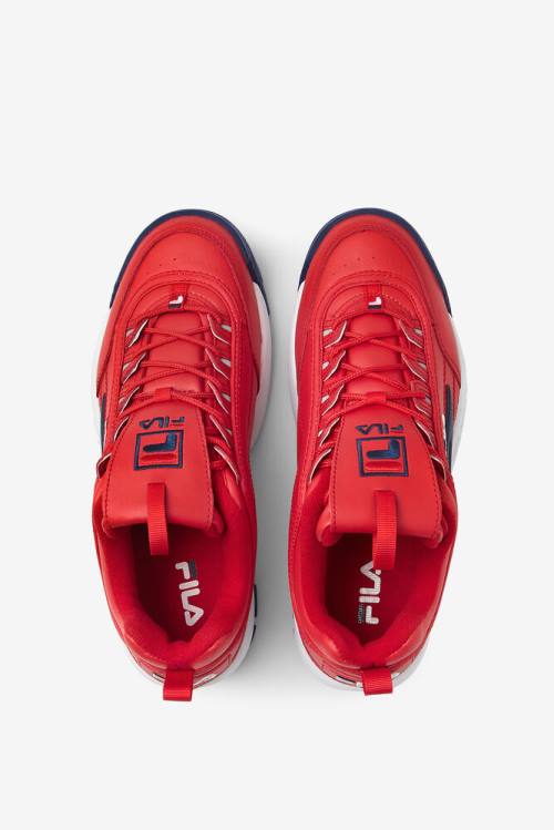 Red / White / Navy Men's Fila Disruptor 2 Premium Sneakers | Fila269MI