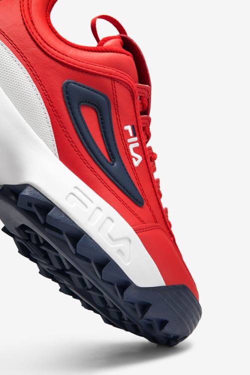 Red / White / Navy Men's Fila Disruptor 2 Premium Sneakers | Fila269MI