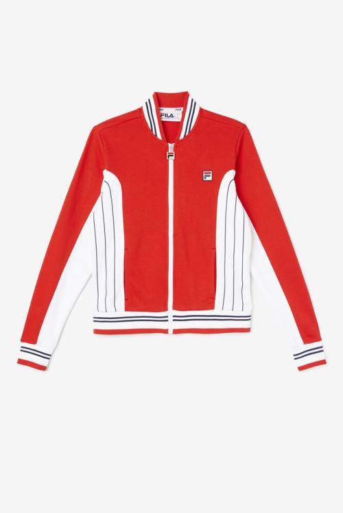 Red / White / Navy Women\'s Fila Settanta Ii Jackets | Fila430ZA