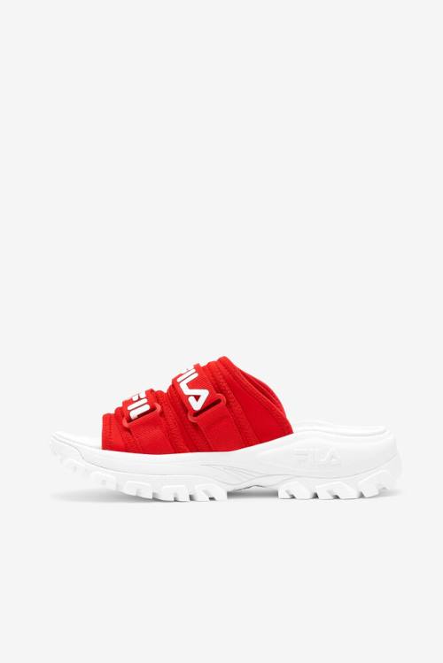 Red / White Women's Fila Outdoor Slides | Fila538KD