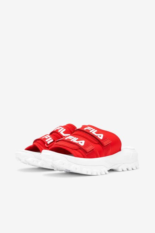 Red / White Women's Fila Outdoor Slides | Fila538KD