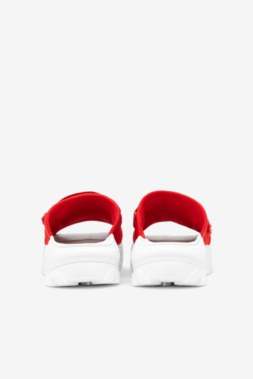 Red / White Women's Fila Outdoor Slides | Fila538KD