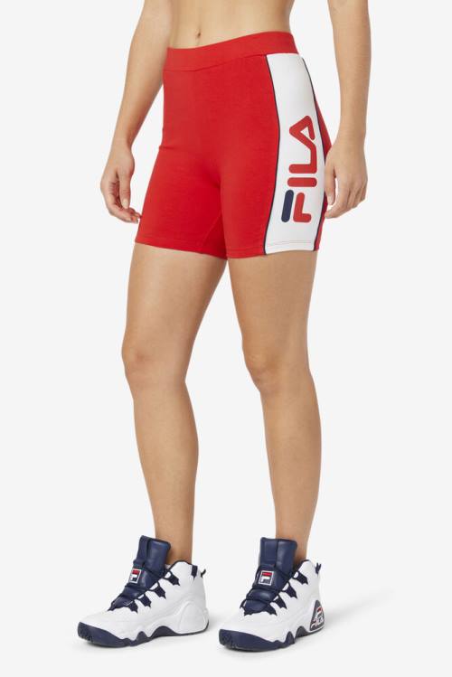 Red Women's Fila Davina Bike Shorts | Fila380FP