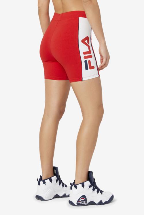 Red Women's Fila Davina Bike Shorts | Fila380FP