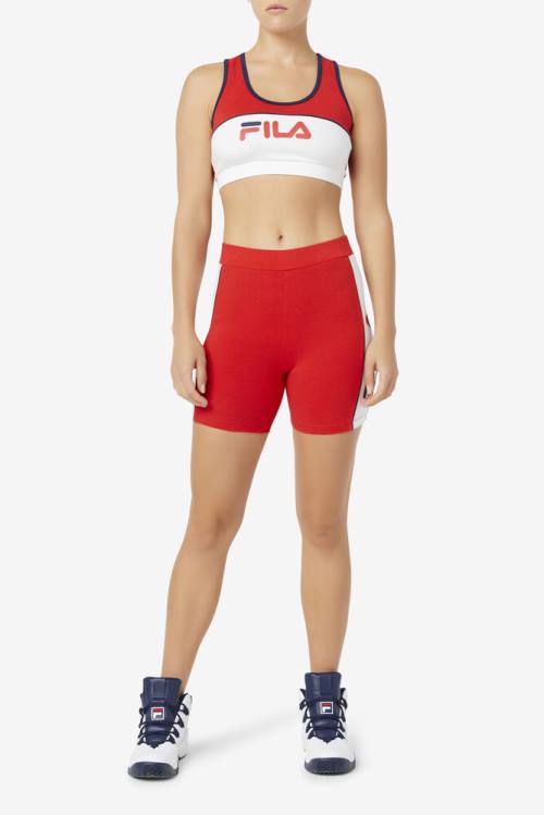 Red Women's Fila Davina Bike Shorts | Fila380FP