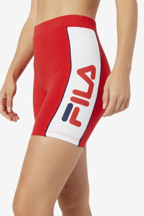 Red Women's Fila Davina Bike Shorts | Fila380FP