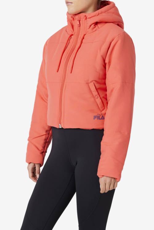 Red Women's Fila Eden Puffer Jackets | Fila329ER