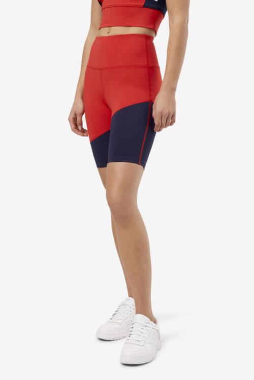 Red Women's Fila Marley Bike Shorts | Fila936PN