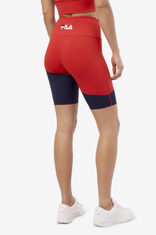 Red Women's Fila Marley Bike Shorts | Fila936PN