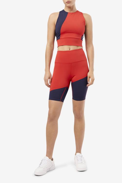 Red Women's Fila Marley Bike Shorts | Fila936PN