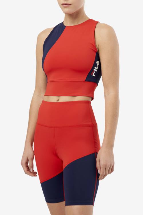 Red Women's Fila Millie Tank Sports Tops | Fila859RX