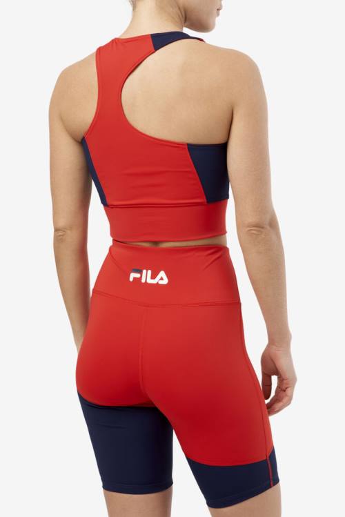 Red Women's Fila Millie Tank Sports Tops | Fila859RX