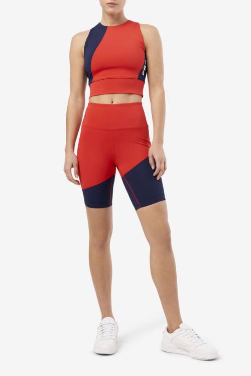 Red Women's Fila Millie Tank Sports Tops | Fila859RX