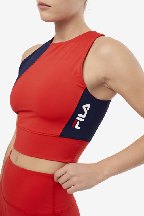 Red Women's Fila Millie Tank Sports Tops | Fila859RX