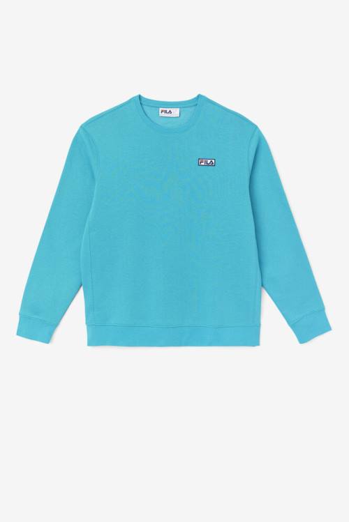 Turquoise Men\'s Fila Garran Crew Sweatshirts | Fila798DC