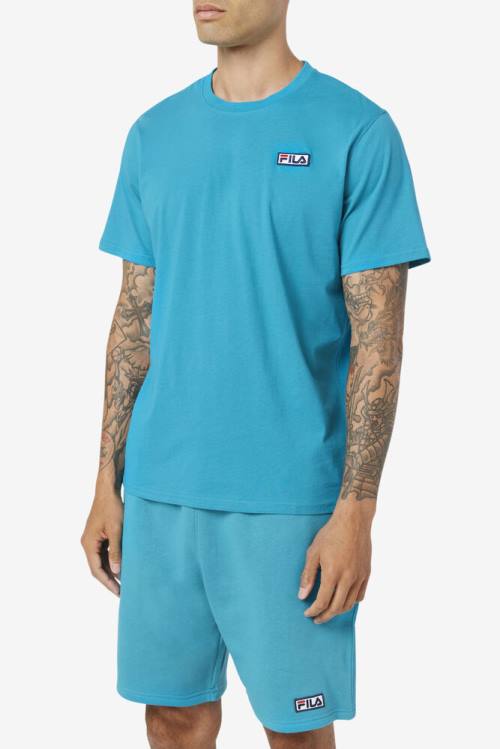 Turquoise Men's Fila Skylar Tee T Shirts | Fila957DY