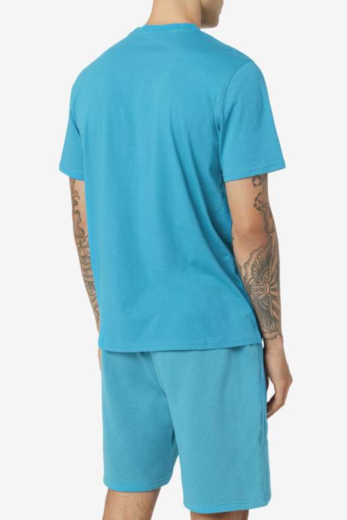 Turquoise Men's Fila Skylar Tee T Shirts | Fila957DY