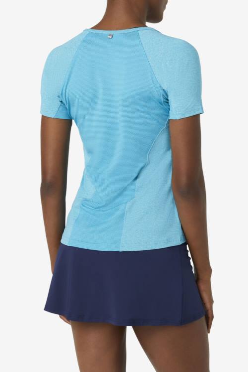 Turquoise Women's Fila Pickleball Sleeve Top T Shirts | Fila893TB