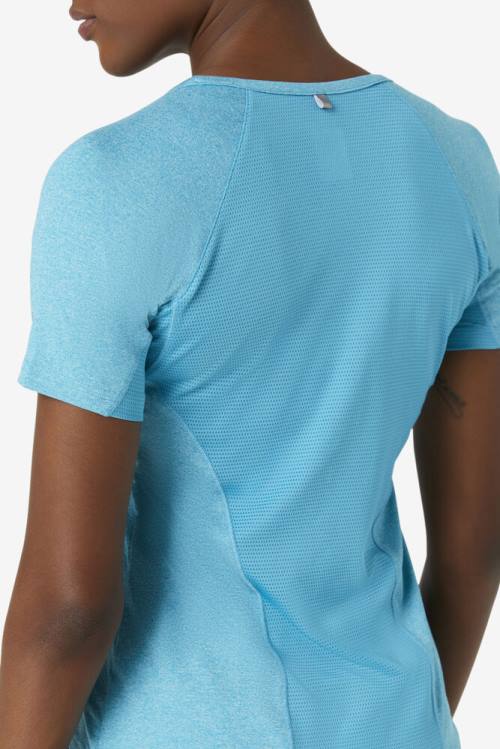 Turquoise Women's Fila Pickleball Sleeve Top T Shirts | Fila893TB