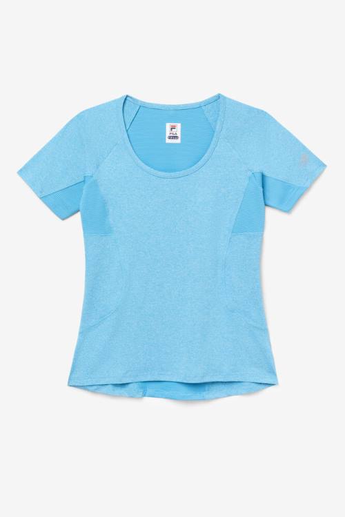 Turquoise Women\'s Fila Pickleball Sleeve Top T Shirts | Fila893TB