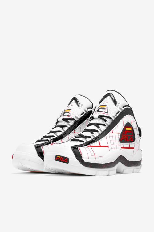 White / Black / Gold Men's Fila Grant Hill 2 Sneakers | Fila854AK