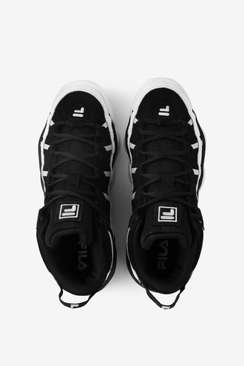 White / Black / Metal Silver Men's Fila Stackhouse Spaghetti Sneakers | Fila734WG