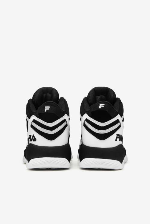 White / Black / Metal Silver Men's Fila Stackhouse Spaghetti Sneakers | Fila734WG