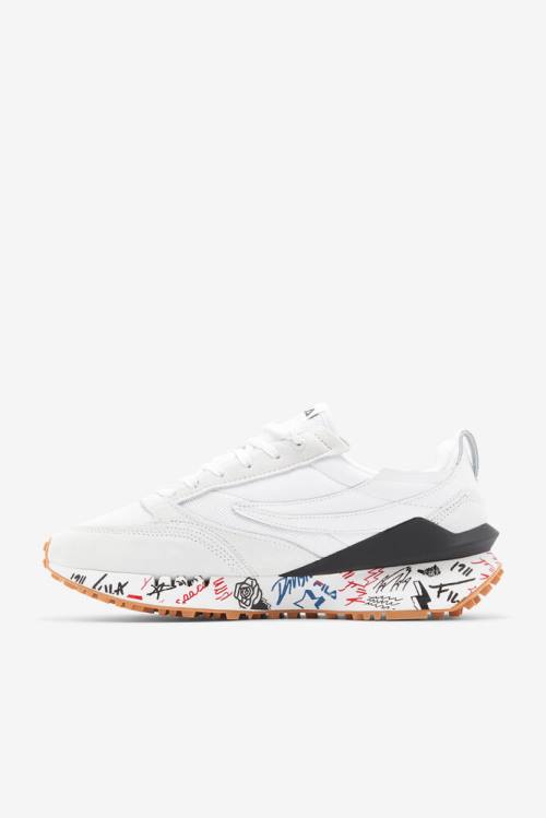 White / Black / Multicolor Men's Fila Renno N-generation Scribbles Sneakers | Fila361GP