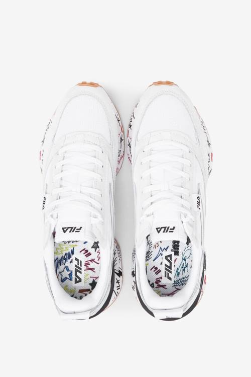 White / Black / Multicolor Men's Fila Renno N-generation Scribbles Sneakers | Fila361GP