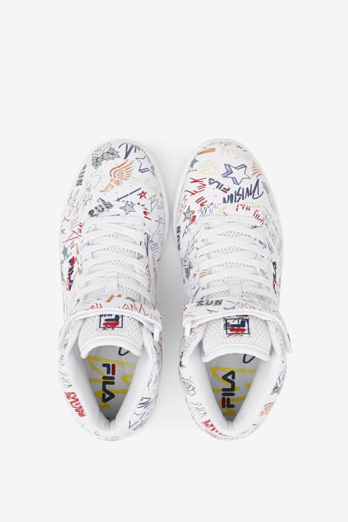 White / Black / Multicolor Women's Fila F-13 Sneakers | Fila714BW