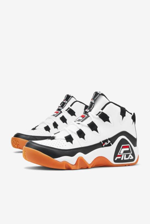 White / Black / Red Men's Fila Grant Hill 1 Tarvos Sneakers | Fila472IE