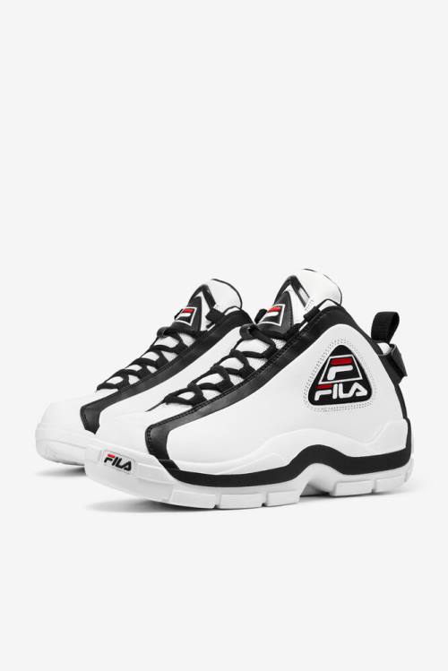 White / Black / Red Men's Fila Grant Hill 2 Sneakers | Fila509ZD