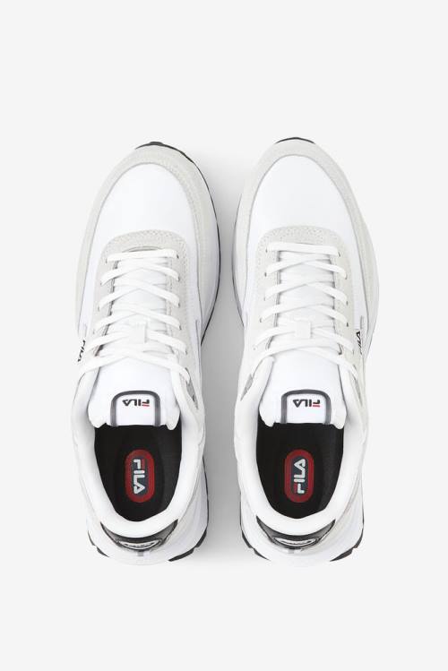 White / Black / Red Men's Fila Renno Premium Sneakers | Fila507RO