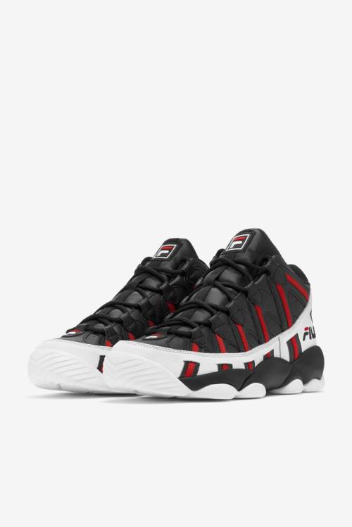 White / Black / Red Men's Fila Stackhouse Spaghetti Sneakers | Fila796XO