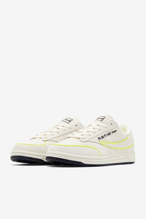 White / Black / Yellow Men's Fila Tennis 88 Premium X Msgm Tennis Shoes | Fila529YZ