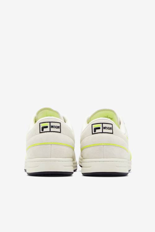 White / Black / Yellow Men's Fila Tennis 88 Premium X Msgm Tennis Shoes | Fila529YZ