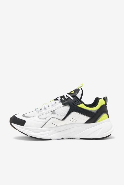 White / Black / Yellow Men's Fila Trigate Plus Sneakers | Fila049LR