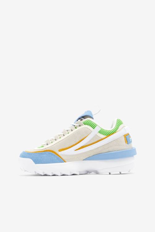 White / Blue / Green Women's Fila Disruptor 2 Exp Sneakers | Fila542IZ