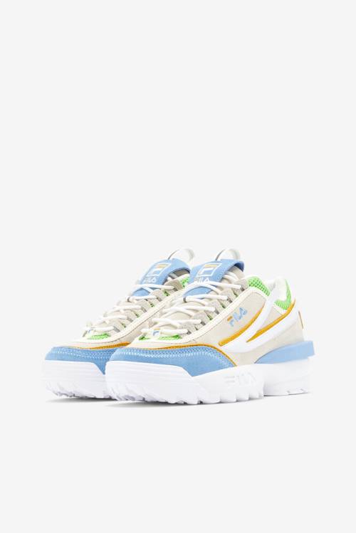 White / Blue / Green Women's Fila Disruptor 2 Exp Sneakers | Fila542IZ