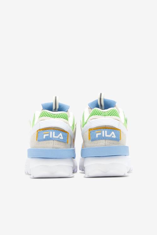 White / Blue / Green Women's Fila Disruptor 2 Exp Sneakers | Fila542IZ