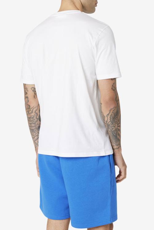 White / Blue Men's Fila Eagle Tee T Shirts | Fila082BP